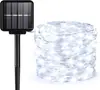 Luces de Hilo Solares LED de Cable de Cobre Transfronterizas con Luces de Decoración Impermeables para Patio, Luces de Hadas para Atmósfera de Acampada y Envoltura de Árboles