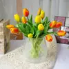 Oferta especial: 5 Tulipanes de Goma Suave para Arreglos Florales, Flores Artificiales para Decoración del Hogar, Hotel y Centro Comercial