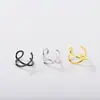 AliExpress Transfronterizo Más Vendido Simple Moda Japonesa y Coreana Clip de Oreja de Línea de Doble Capa Pendientes Elegantes Joyería
