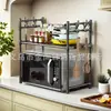 Estante de Almacenamiento Multifuncional para Cocina y Baño Estante para Horno de Microondas Estante de Almacenamiento Doméstico de Doble Capa para Encimera Escritorio de Pie
