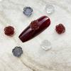 50 peças de nail art moda cor fosco camélia ornamentos vinho vermelho cinza transparente flores net enfeites vermelhos
