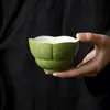 Tangerina Verde Pequeña Taza Dorada Maestro Naranja Verde Cerámica Nuevo Estilo Retro Chino Imitación Dinastía Song Juego de Té Kung Fu Taza de Té para el Hogar Taza Individual