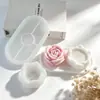 Molde de Silicona de Rosa 3D para Velas de Aromaterapia DIY, Taza de Yeso de Loto, Molde de Cera, Molde Combinado de Flores de Resina