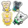 Oso Violento Gran Venta Nuevo Producto Gota Señal de Plástico Sello de Goma Tridimensional Se ilumina con un Solo Disparo Lavable Accesorios Creativos para Ropa de Niños