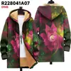 Chaqueta de Nuevo Estilo con Elementos de Patrón Multicolor B38 Cierre de Cremallera Cardigan con Capucha Grueso Invierno Polar Algodón Abrigo con Forro Amarillo