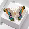 Mariposa Incrustada de Diamantes de Venta Caliente Transfronteriza Broche Versátil Simple Flor Pin Antiexposición Accesorios para Ropa Ramillete Mayoreo