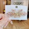 Pinza para el cabello de moda coreana para mujer, sencilla, de tamaño pequeño, de 6 cm, con aleación de cristal y diamantes de imitación, con hebilla y clip horizontal de alta calidad.