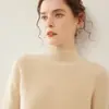 Otoño e Invierno Nuevo Estilo Cuello Alto Medio Cachemir para Mujer Aguja de Lingote Cachemir Grueso Tejido de Cachemir Lujo Accesible Ropa Interior de Punto Tendencia