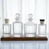 Botella Octagonal de Vidrio para Aromaterapia Transfronteriza 250ml Botella Difusora de Fragancia de Aceite Esencial Decoración de Interiores Botella de Aromaterapia sin Llama