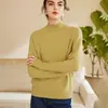 Suéter Feminino de Cashmere Gola Alta Meia-Calça Outono/Inverno 2023, Espessura de Sete Agulhas Estilo Curto, Suéter Básico 100% Cashmere de Cabra com Manga Raglan
