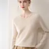 2025 Novo Suéter de Caxemira Outono e Inverno Feminino Gola V Cor Lisa Tricô Camada Base Suéter com Efeito Emagrecedor Solto Top Interno