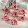 S 6cm Estilo Retrô Flor Rosa Simulada com Borda Queimada Artificial para Arranjo Floral DIY Manual Arranjo de Flores Buquê de Casamento Decoração de Casa