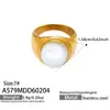 Estilo Lujo Ligero Europeo y Americano Versátil Diseño de Nicho Anillo de Esmalte a Cuadros Acero Inoxidable Chapado en Oro Real de 18K Anillo Personalizado
