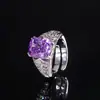 Joia Huabi Nova 2024 Fundo de Cobre Banhado a Ouro Diamante de Alto Carbono Corte Flor de Gelo Quadrado de Fertilizante Anel de Temperamento Conjunto de Cobre 10*12