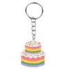 Chaveiro de PVC para bolo de aniversário decoração de mochila transfronteiriça fofo chaveiro de bolo de sobremesa celebração