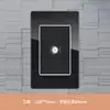 Tomada de Parede 3 Posições Painel Embutido Tipo 118 Vidro Preto Padrão Brasileiro 20A com Porta USB + Tipo C