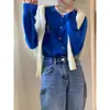 Nuevo cárdigan de cachemira para primavera y otoño, suéter con textura de capas para mujer, suelto, delgado, con temperamento, suéter bordado, el más fácil de combinar, versión coreana