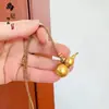 Colgante de Calabaza Chapado en Oro Tendencia de Tiktok, Dios de la Riqueza Amarillo, Brújula de los Ocho Tesoros Propicios, Cadena para Suéter de Cuerda para Cumplir Deseos al por Mayor