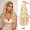 Cabelo de Crochê de Fibra Sintética Europeu e Americano Ondulado Profundo em Mechas 22-30 Polegadas Perucas Transfronteiriças