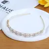 Joyería Moda Coreana Genuina Diadema Cinta para la Cabeza Cristal Perla Pedrería Ancha Joyería para el Cabello Tocado Pasador Hebilla para la Cabeza