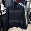 9901 Estoque de fábrica especializado em fornecimento transfronteiriço de mercadorias de qualidade: Camisa polo masculina listrada de manga longa com bolsos reais