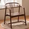 Nueva Silla Redonda de Madera Maciza Estilo Chino Silla de Té para Sala de Té Zen Silla de Gran Tutor de Madera de Fresno Silla Circular Sencilla Casual Silla de Estudio Sillón