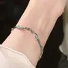 Pulsera Blue Ocean para Mujer Pulsera de Pareja Estilo Dulce y Fresco Sentido de Diseño de Nicho Olas Irregulares Lujo Ligero Exquisita Versátil