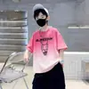 Camisetas de Verano para Niños de Algodón Puro de Manga Corta, Estilo Nuevo, Tie-Dye Degradado Elegante, Versátiles, de Media Manga