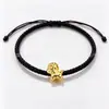 Pulsera de Hilo de Oro Duro de 999 de Oro Puro con Cuenta Giratoria de la Suerte del Signo Zodiacal Oveja Oveja Propicia Año del Zodiaco Cuerda Roja de Cuero Venta al por Mayor