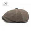 Sombrero Octagonal Nuevo Estilo Primavera 2024 Boina Cuadros Retro para Hombre Gorra Estilo Británico para Mujer Gorra de Biker Newsboy
