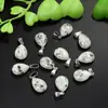 Colgante Plano Forma de Gota de Agua 13*18 Cristal Natural de Aventurina Accesorios Forma de Semilla de Melón DIY Accesorios para Joyería Collar Forma de Pera
