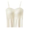 212 Luxo Leve Alça de Tecido Plissado Estilo Francês com Bojo Peça Única Roupa Íntima Uso Interno Uso Externo Camiseta Base Versátil Costas Bonitas para Mulheres