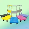 Carro Plegable Plano con Ruedas Inflables, Carretilla Silenciosa, Remolque Pequeño, Carro Doméstico para Transportar Mercancías, Carro de Mano, Plástico