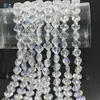Nuevo estante trébol de cuatro hojas de 12 mm en el agujero cristal de vidrio con cuentas cadena de pedrería hecha a mano cuentas accesorios para joyería DIY