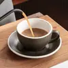 Café de Granito Xícara Única Profissional Arte com Leite Espresso Clássico Conjunto de Xícara e Pires de Café Granito Retrô