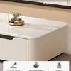 Mueble de TV de Piedra Sinterizada Sala de Estar Hogar Nuevo Estilo 2025 Lujo Ligero Sensación de Alta Gama Apartamento Pequeño Combinación de Mesa de Café de Madera Maciza y Mueble de TV