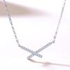 Elaine jóias S925 carta cruzada colar de prata esterlina nicho design pingente moda simples diamante clavícula cadeia