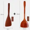 Espátula de Madera de Azufaifo Ácido Espátula para Sartén Antiadherente Espátula para Saltear Madera Maciza Espátula de Cocina para el Hogar Espátula con Mango Largo Olla