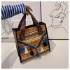 Bolso de Mujer Estilo Étnico Nuevo 2026, Bolso de Hombro Tejido de Moda, Bolso Cruzado Tipo Cubo Tendencia, Bolso de Mujer de Nicho al por Mayor