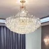 Araña de cristal electrochapado para sala de estar, lujo ligero francés, elegante y de alta gama, estilo europeo, villa, vestíbulo, edificio dúplex, luz decorativa para comedor