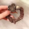 Elegante Scrunchie Negro Plisado con Aleación de Alta Elasticidad para el Cabello, Sencillo Sujetador de Cola de Caballo, Banda para Moño