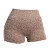 Shorts de Yoga Deportivos para Mujer Temu Transfronterizos de Cintura Alta Estampado de Leopardo Estilo Europeo y Americano para Control de Abdomen y Glúteos