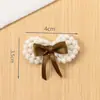 Novos Acessórios de Cabelo Flor de Pérola Renda Cor Contrastante Café com Leite Retro Outono e Inverno Bolsas de Roupa Acessórios DIY