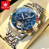 Venta al por mayor del fabricante Marca Oulishi Calendario Perpetuo Reloj Mecánico Multifunción Completamente Automático Resistente al Agua Reloj para Hombre Reloj para Hombre