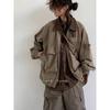 Nueva Chaqueta de Trabajo Retro Japonesa de Primavera y Otoño con Múltiples Bolsillos y Solapa Unisex Diseñador Nicho Casual Holgada