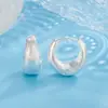 Nuevo Geométrico Liso Cepillado Ear Cuff para Mujer Estilo Francés de Alta Gama Aro de Lujo Ligero Pendientes de Aro Pendientes de Círculo Gota Simple Mujer Oreja