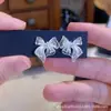 Pendientes de Plata Super Hada con Corte de Lazo para Mujer, Lujo Accesible, Elegantes, Dulces, Versátiles, Personalizados, Tendencia en Pendientes de Gama Alta