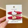 Presilha Lateral Fofa da Hello Kitty para Mulheres, Pequena Presilha Bico de Pato Cartoon Estilo Fragrante, Acessório de Cabelo para Franja de Meninas