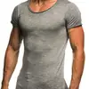 Nueva Camiseta Casual de Moda para Hombre con Retazos Camiseta Casual Deportiva de Manga Corta para Hombre de Verano