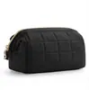 Bolsa de Maquiagem Acolchoada de Algodão Popular Transfronteiriça, Bolsa Portátil de Armazenamento de Artigos de Higiene Pessoal à Prova d'Água para Viagem, Bolsa de Beleza Dobrável com Estrutura de Aço, Grande